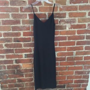 Dark gray, form fitting dress